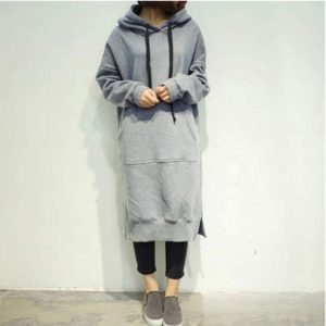 New Arrivals Winter Wholesale Dress Plus Size Women Clothing Elegant Casual Hoodie Dress Long Sleeve With Pockets Casual Dresses