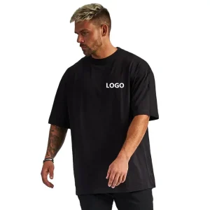 Vysoce kvalitní 100% bavlněné volné tělocvičné trička Drop Shoulder Blank Oversize Pánské tričko