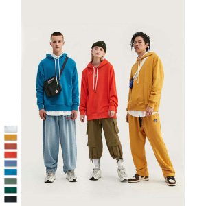 Factory Custom Printing Sports Oversized Streetwear Couple Dropped Shoulder Pullover Hoodie