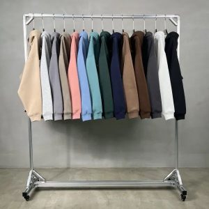 Wholesale Custom Blank Unisex 350gsm Cotton Zip up Fleece Two Way Zipper Hoodie