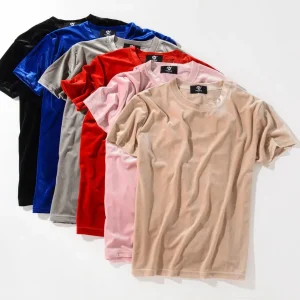 Trgovina na debelo Modni High Street Casual Unisex Blank Soft T-shirt Velvet Fleece T Shirt