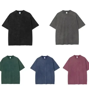 Trgovina na debelo po meri moda Streetwear priložnostno prazen prevelik T-shirt Vintage opran T-shirts