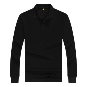 Hombres personalizados impresos bordados Polo de manga larga Camisas de Polo de algodón personalizado para hombres