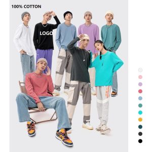 Doprava zdarma Vlastní sítotisk Vaše logo 100% bavlněné tričko s dlouhým rukávem pro muže