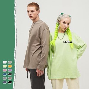 Men's 100% Cotton Custom T Shirt Embroidery Custom Dtg Print Logo Long Sleeve T Shirt