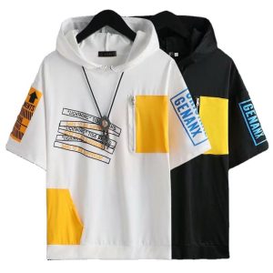 Personalized Design Casual Breathable Mens Polyester Hooded Oversized T Shirt