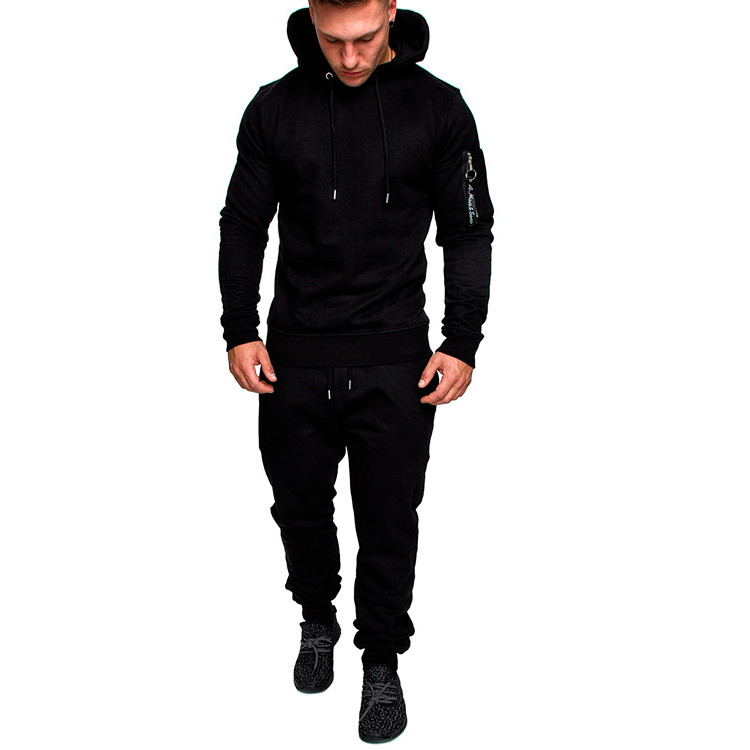 Benutzerdefinierte Logo Polyester Camouflage gedruckt Männer 2 Stück Hoodie und Hose Set