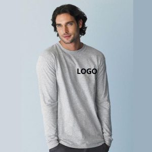 OEM Crew Neck Heavy Cotton TShirt Blank Drop Shoulder Pullover Screen Print Plain Oversized Long Sleeve T Shirt Men