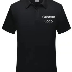 100% Polyester Mens Golf Polo T Shirts Custom Uniform Short Sleeve Polo Shirt With Custom Logo Printed