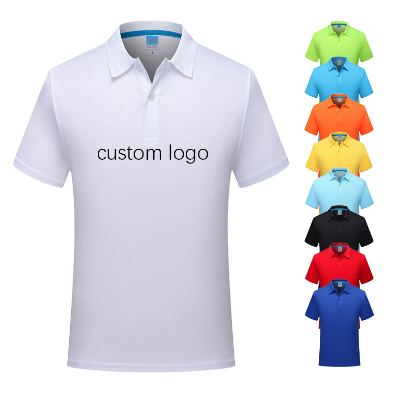 Pasirinktinis 100% Poliesterio spausdinimo dizainas trumpomis rankovėmis greitai išdžiūsta Polo marškinėliai