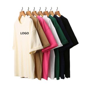 Custom Mens Oversize T-shirt Print Logo 100% Cotton Plus Size Tee Shirt Big and Tall T-shirts Loose Fit T Shirt