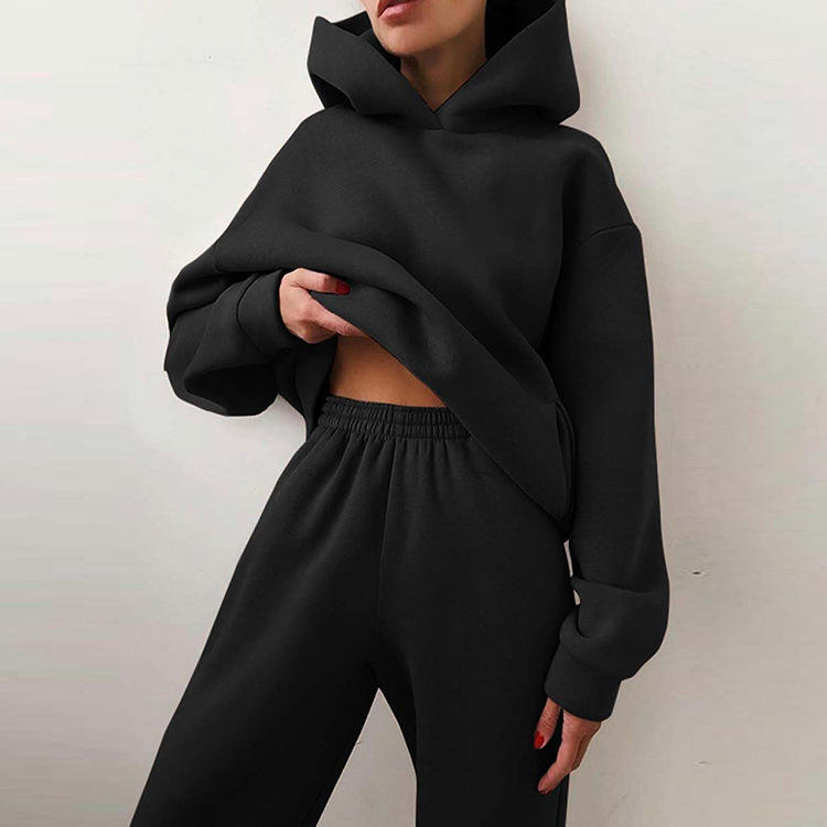 Polyester Cotton Women Sweater Suit Two Piece Pants Set Sweater and Joggers Set Hoodies Custom Women Hoodie Set - 이미지 2