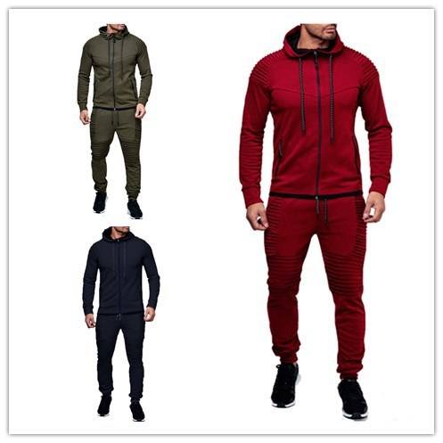High Quality Cotton Plain Slim Fit Sport Hoodie Clothing Exercise Eco Friendly Men Running Tracksuit - Imagen 2
