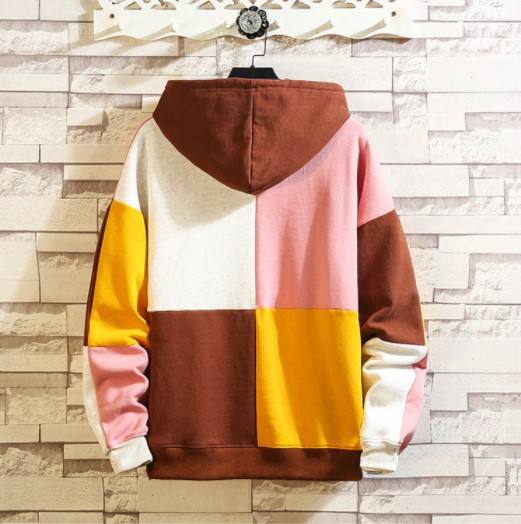 Cheap Price Couple Hoodie Patchwork Pullover Fashion Design Colorblock Hoodies for Men - Vaizdas 3