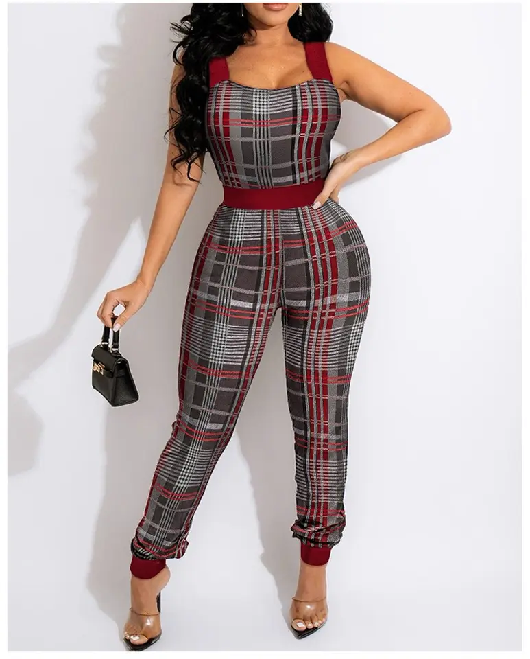 Ins Style Spring Women Clothing Stylish Branded Clothes Designer Stripe Print One Piece Pants Set - slika 3