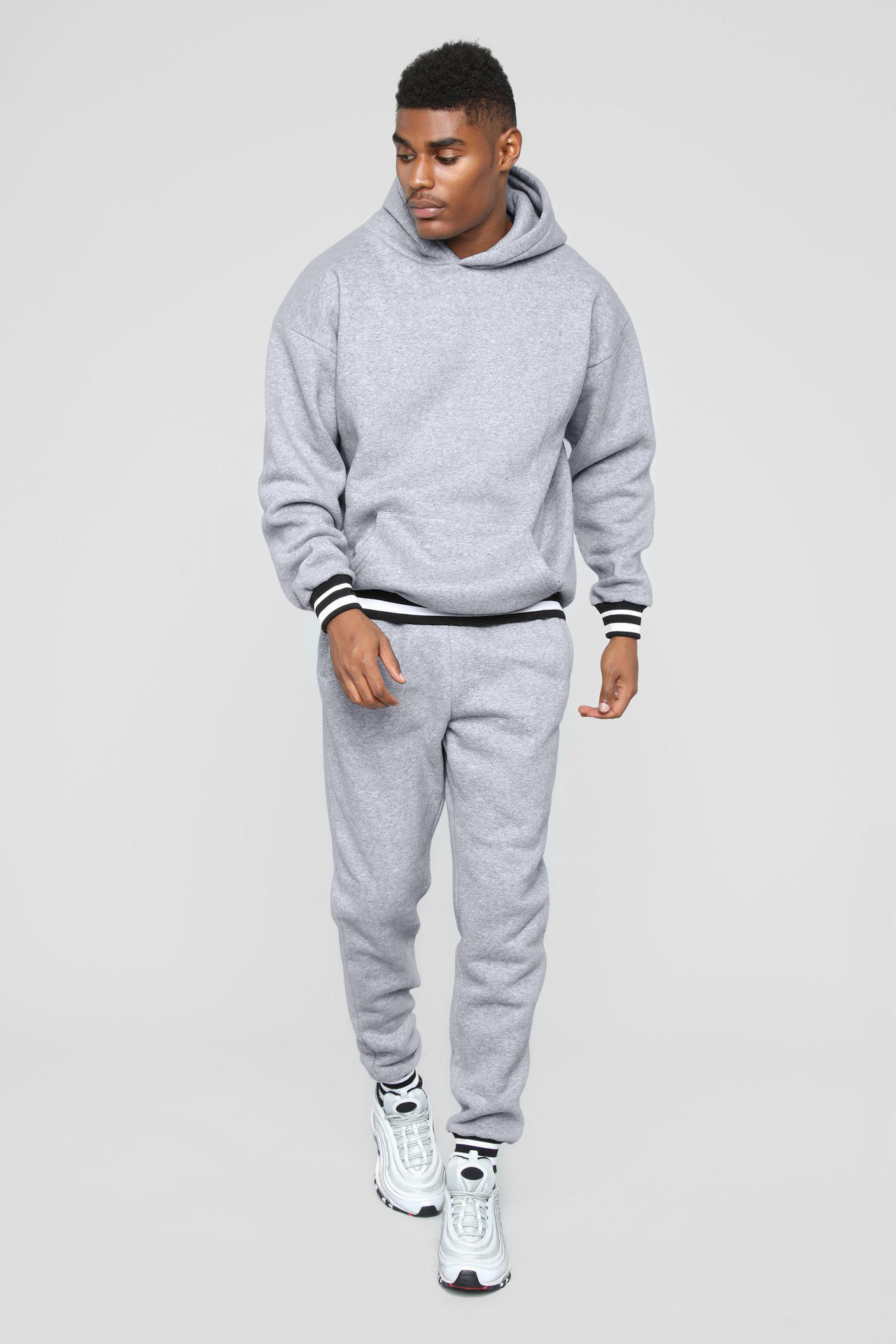 New Custom High Quality Wholesale Men Hoodie Sweat Suit Jogging Tracksuit Set - Vaizdas 3
