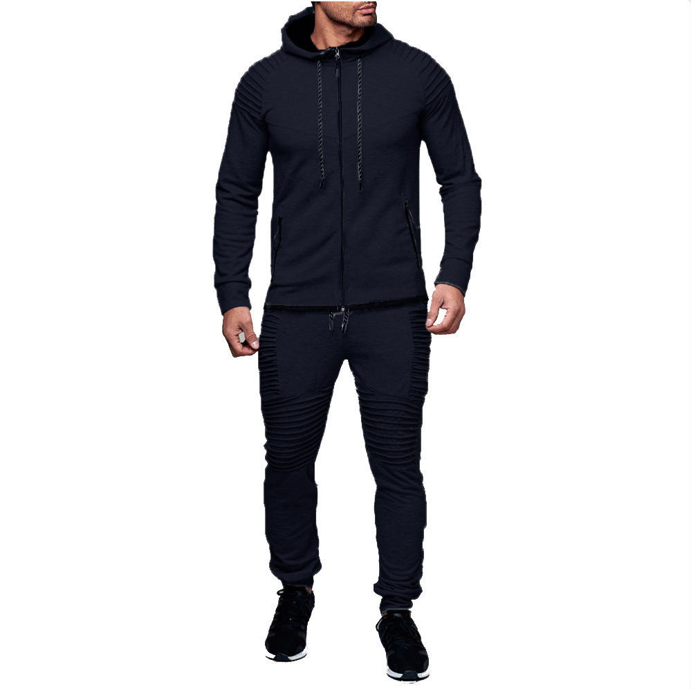 High Quality Cotton Plain Slim Fit Sport Hoodie Clothing Exercise Eco Friendly Men Running Tracksuit - Imagen 3