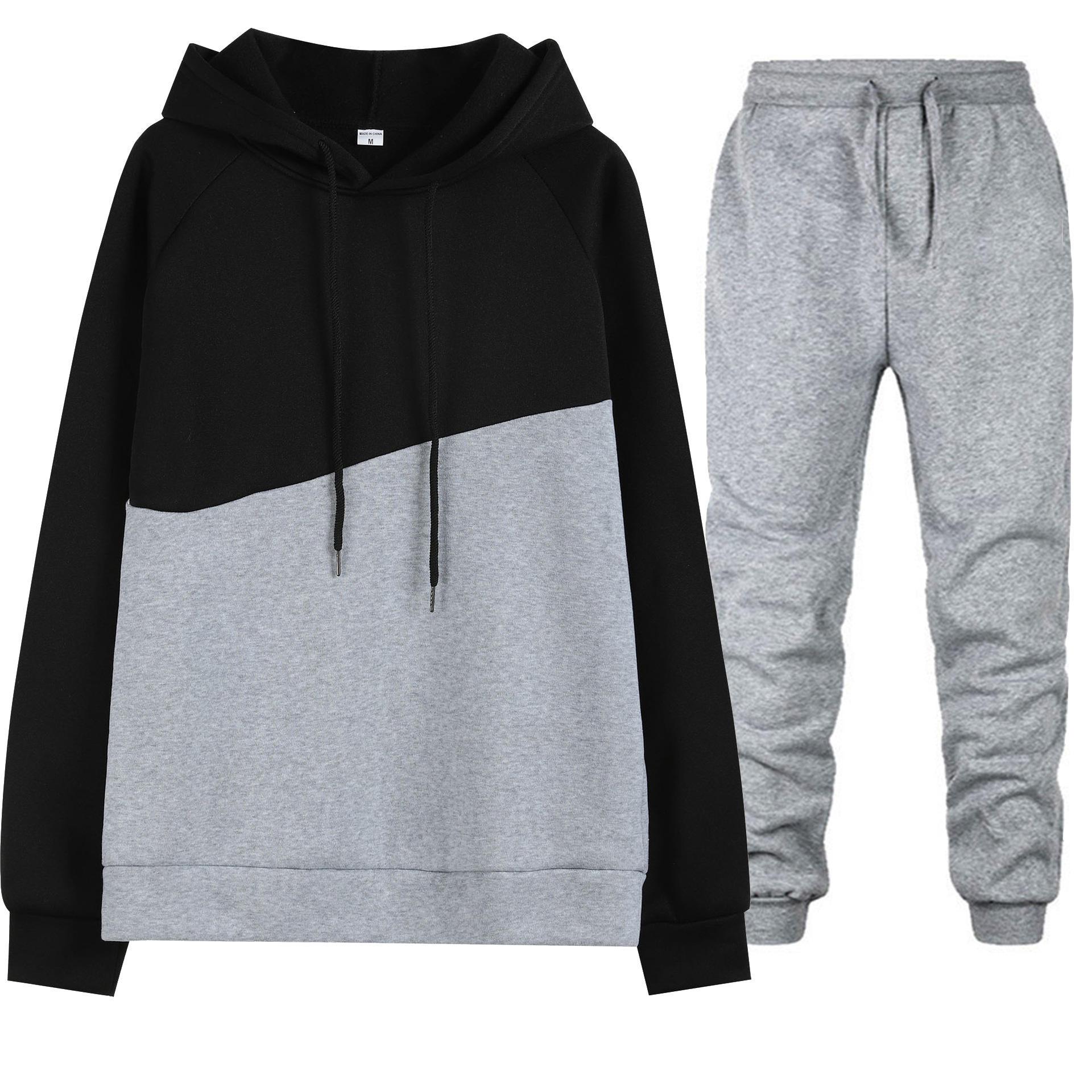 Wholesale Custom Sports Sweatsuits Color Block Activewear Jogger Tracksuit Mens Hoodie Set — изображение 3