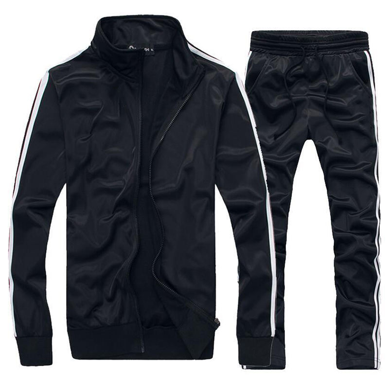Custom Spring Blank Mens Stripes Jackets Jogger Sets Printing Two Piece Tracksuits - الصورة 3