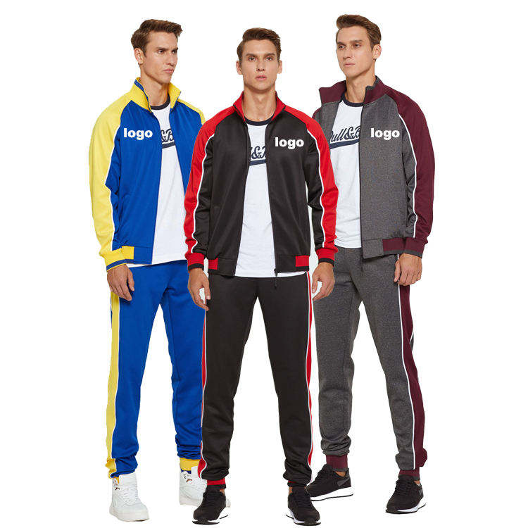 Zipper Training Sports Wear Jogger Sweatsuit Gym Jogging Sweat Suits Custom Polyester Men Tracksuits — изображение 3