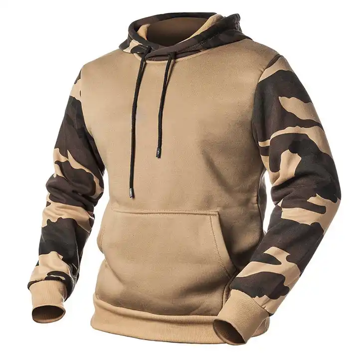 Casual Hoodies Camouflage Block Custom Cheap Fashion Design Camouflage Outdoor Men Hoodie - Vaizdas 3