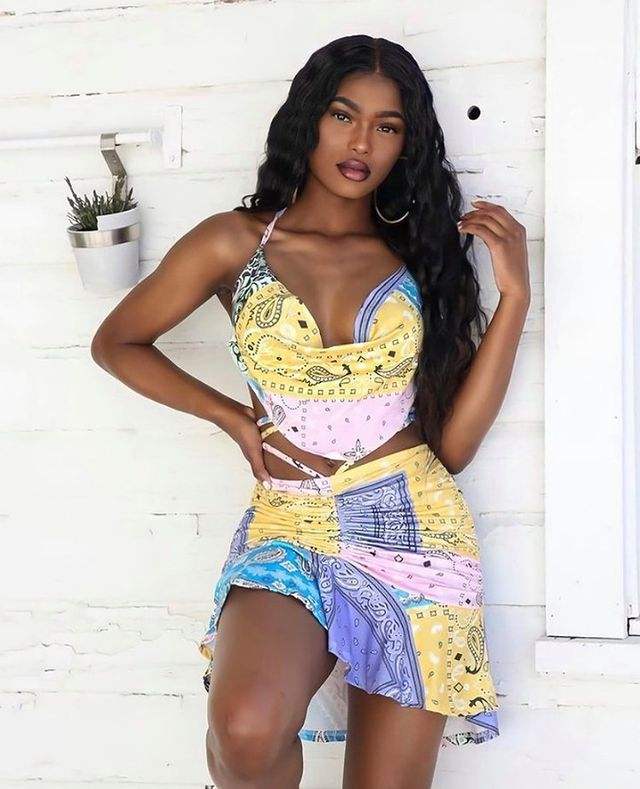 Women Summer Tank Top Splicing Ruffle Dress Casual Above Knee Pleated Skirt Two Piece Set - Image 4