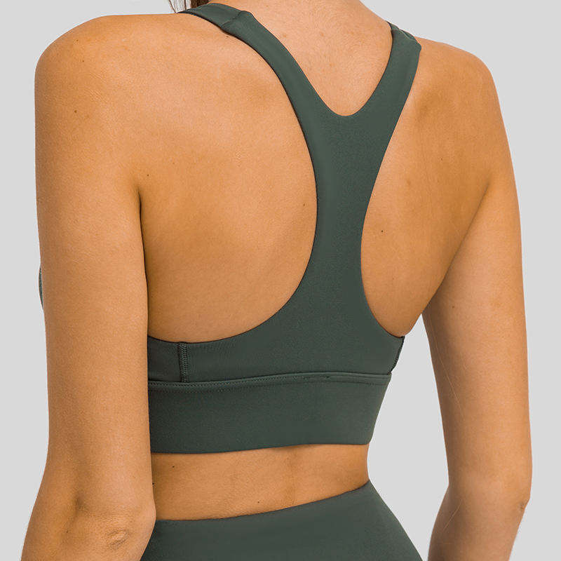 High Neck Y-shaped Back Elastic Sports Underwear Wide Hem High-strength Shockproof Sports Underwear Yoga Bra - Vaizdas 4