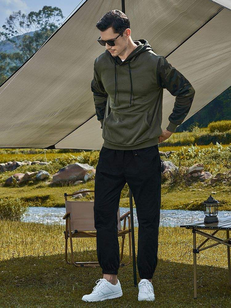 Casual Hoodies Camouflage Block Custom Cheap Fashion Design Camouflage Outdoor Men Hoodie - Vaizdas 4