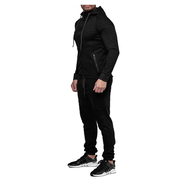 High Quality Cotton Plain Slim Fit Sport Hoodie Clothing Exercise Eco Friendly Men Running Tracksuit - Imagen 4