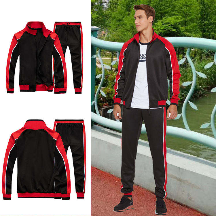 Zipper Training Sports Wear Jogger Sweatsuit Gym Jogging Sweat Suits Custom Polyester Men Tracksuits — изображение 4
