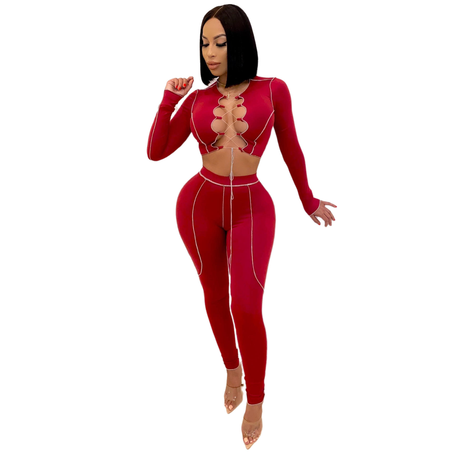 Fashionable Trendy Women Tracksuits Long Sleeve Unique Design Sexy 2 Piece Set - Obrázek 4