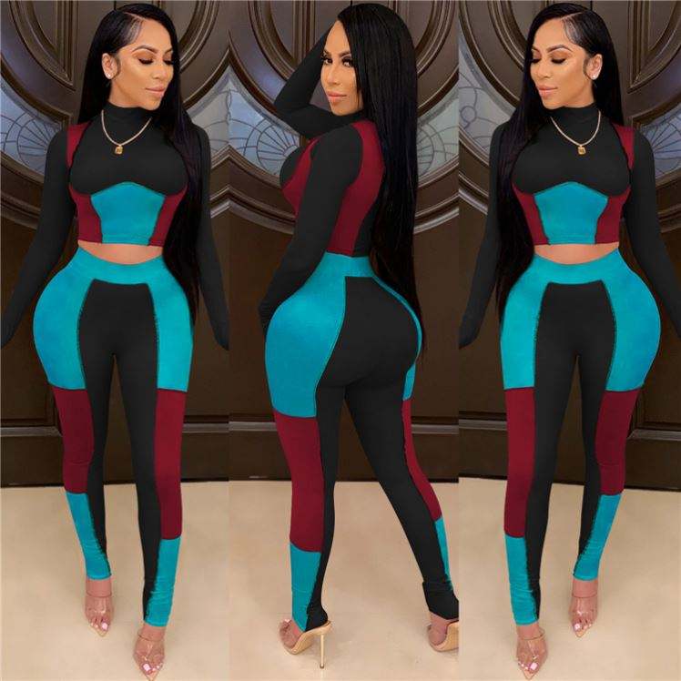 Ins Style Colorful Long Sleeves Female Clothes Outfits Fashion Two Piece Set Lady Clothing Women 2 Piece Set - 이미지 5