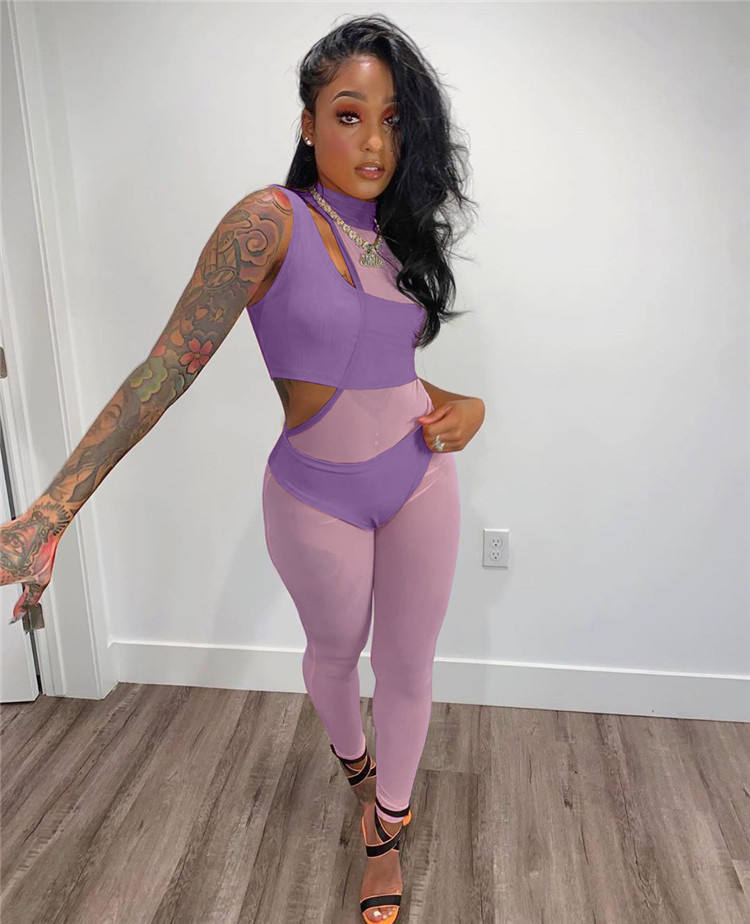 Women Summer 3 Piece Mesh Set Girl Joggers Set Solid Short Pants Outfits Three Piece Pants Set - Image 5