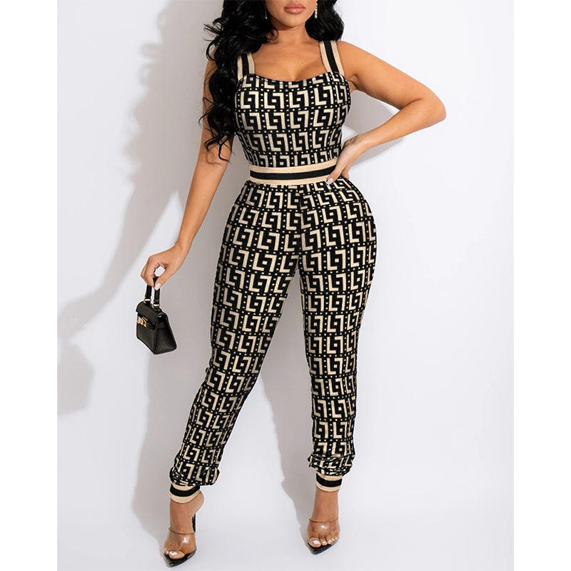 New Ladies Fashion Plaid Print Playsuit Women Sleeveless Square Collar Plus Size Jumpsuit - immagine 5