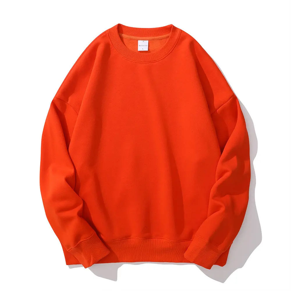 Round Neck Sweater for Men 430g Heavyweight Plush and Thick Coat Loose Casual Shoulder Drop Men's Hoodies & Sweatshirts - Image 5