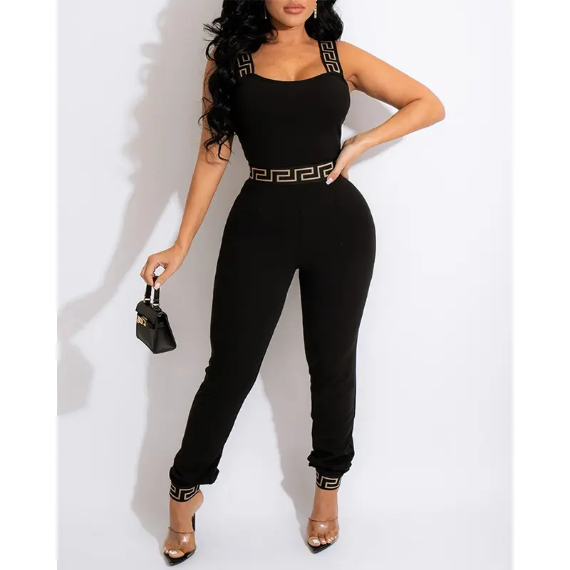 Spring Plaid Print Playsuit Women Sleeveless Square Collar Women Jumpsuit - 이미지 5