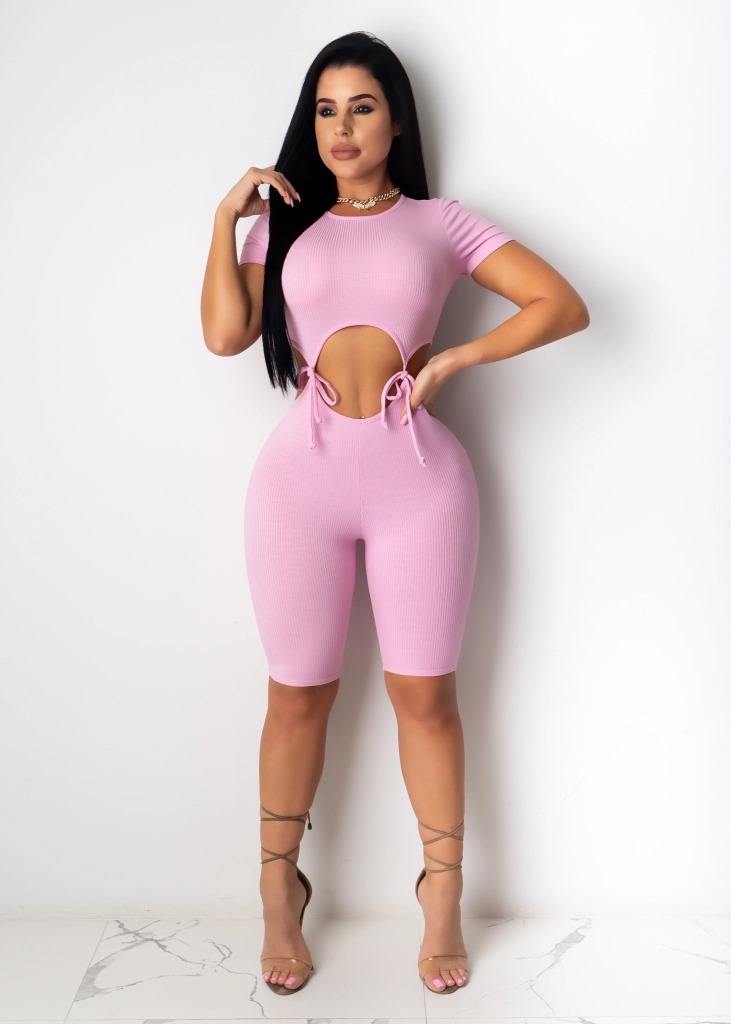 Ready Stock to Ship Women Summer Midriff Short Sleeve Close Fit Sports Bodysuit - Vaizdas 5