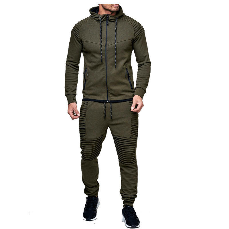 High Quality Cotton Plain Slim Fit Sport Hoodie Clothing Exercise Eco Friendly Men Running Tracksuit - Imagen 5