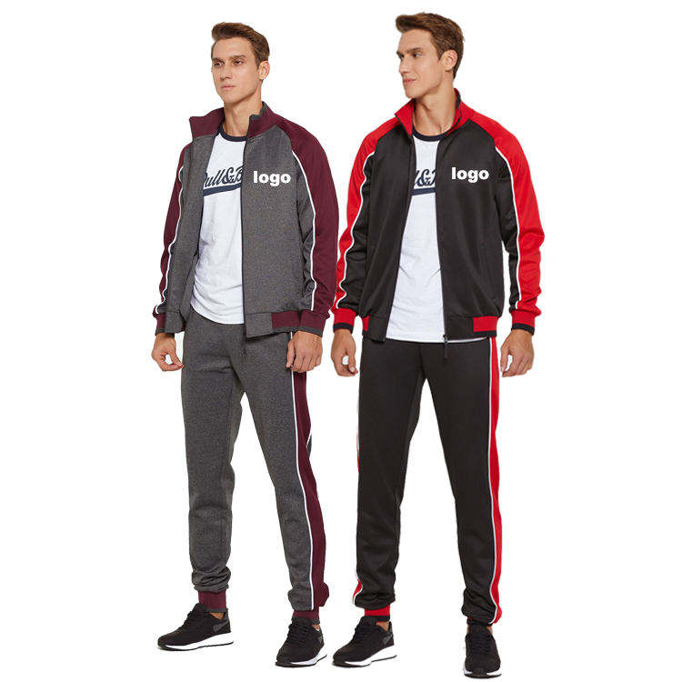 Zipper Training Sports Wear Jogger Sweatsuit Gym Jogging Sweat Suits Custom Polyester Men Tracksuits — изображение 5