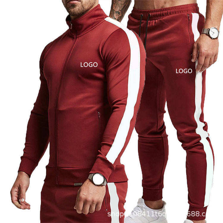 Wholesale Men Clothing Plain Sweatsuit Sports Zipper Training Wear Tracksuits Joggers Jacket Sets for Men - Vaizdas 5