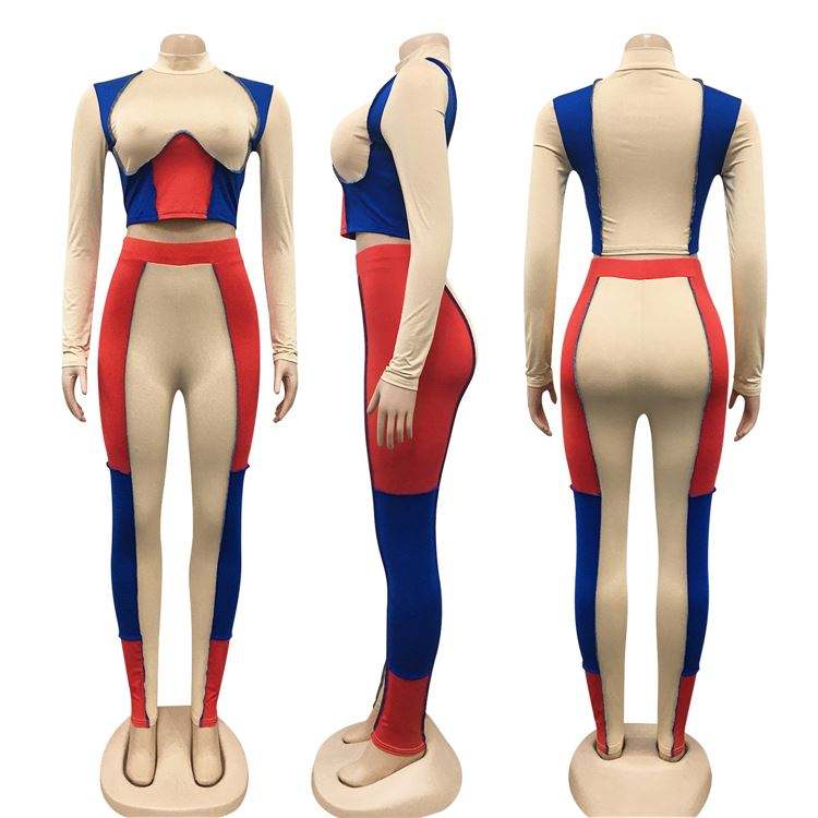 Ins Style Colorful Long Sleeves Female Clothes Outfits Fashion Two Piece Set Lady Clothing Women 2 Piece Set - 이미지 6