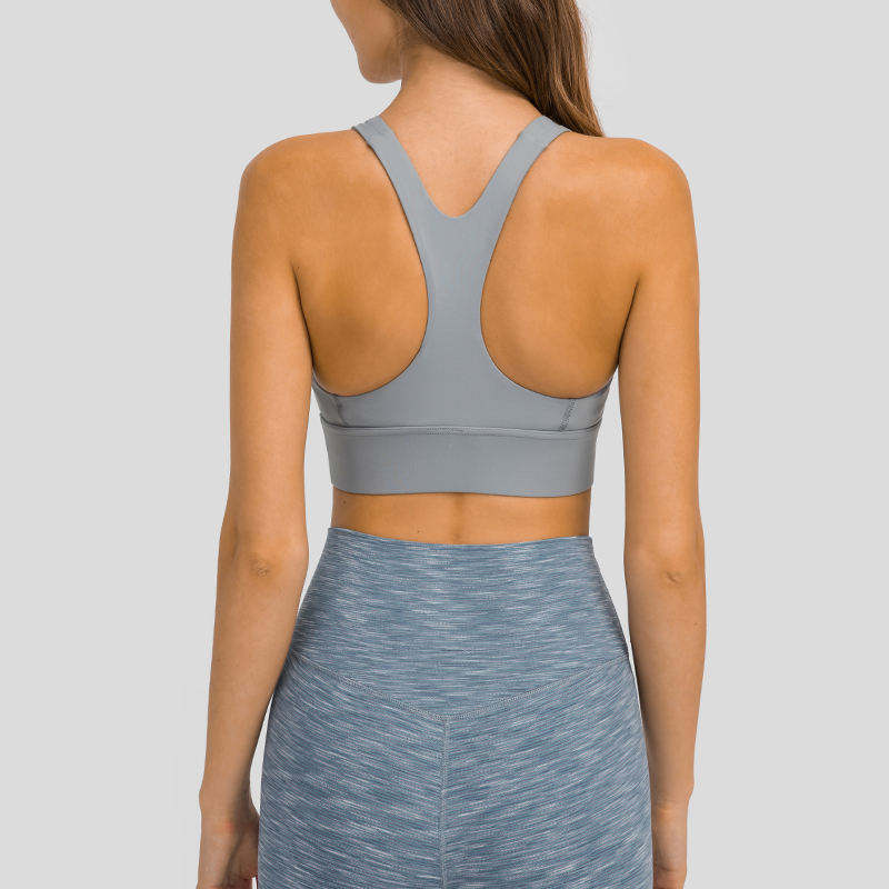 High Neck Y-shaped Back Elastic Sports Underwear Wide Hem High-strength Shockproof Sports Underwear Yoga Bra - Vaizdas 6