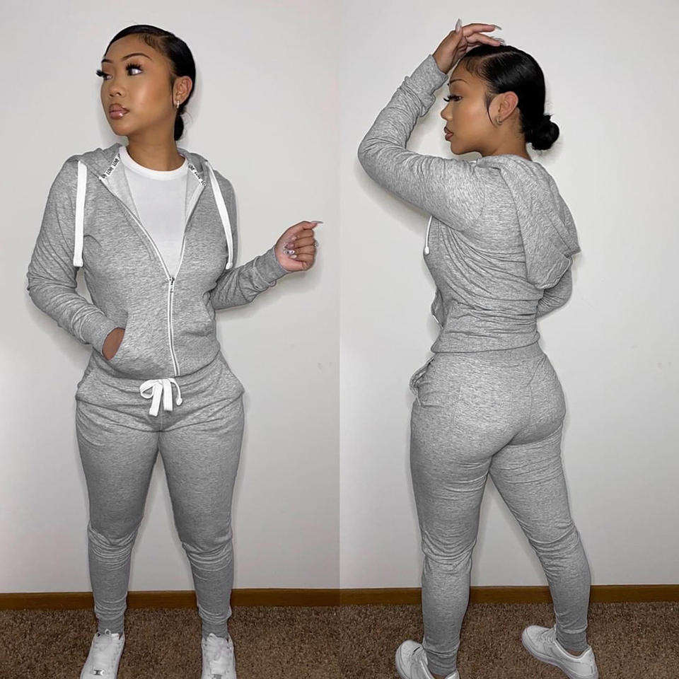 Thick Fleece 2 Piece Women Fall Winter Clothes Jogging Sweatpants Suit Cardigan Hoodie Women Sweatsuit Set Tracksuit Jogger Set - immagine 6