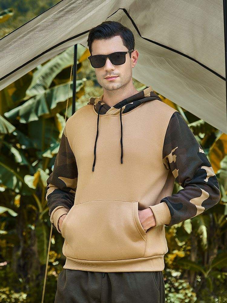 Casual Hoodies Camouflage Block Custom Cheap Fashion Design Camouflage Outdoor Men Hoodie - Vaizdas 6