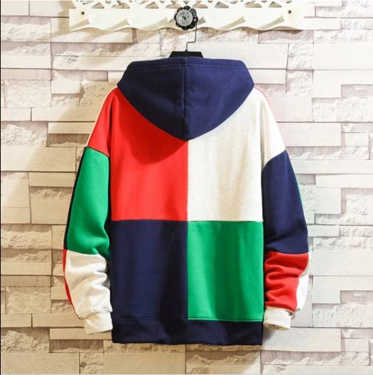 Cheap Price Couple Hoodie Patchwork Pullover Fashion Design Colorblock Hoodies for Men - Vaizdas 6