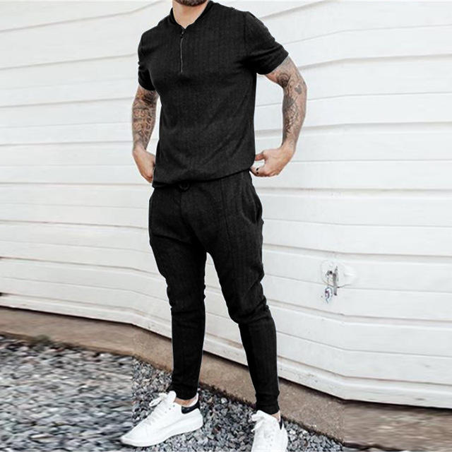 Custom Logo Summer 2 Pieces Suits Polo T Shirt Pants Tracksuits Men Running Custom Men Joggers Set - Imagen 6