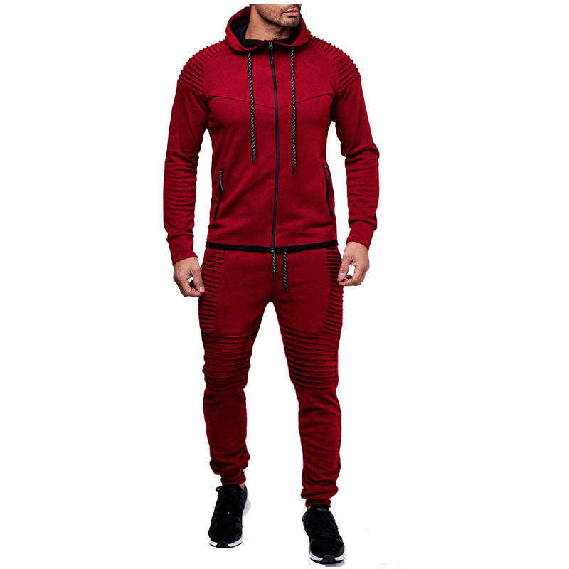 High Quality Cotton Plain Slim Fit Sport Hoodie Clothing Exercise Eco Friendly Men Running Tracksuit - Imagen 6