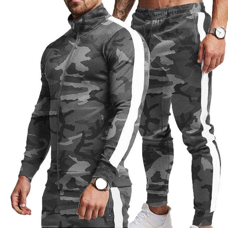 Wholesale Men Clothing Plain Sweatsuit Sports Zipper Training Wear Tracksuits Joggers Jacket Sets for Men - Vaizdas 6