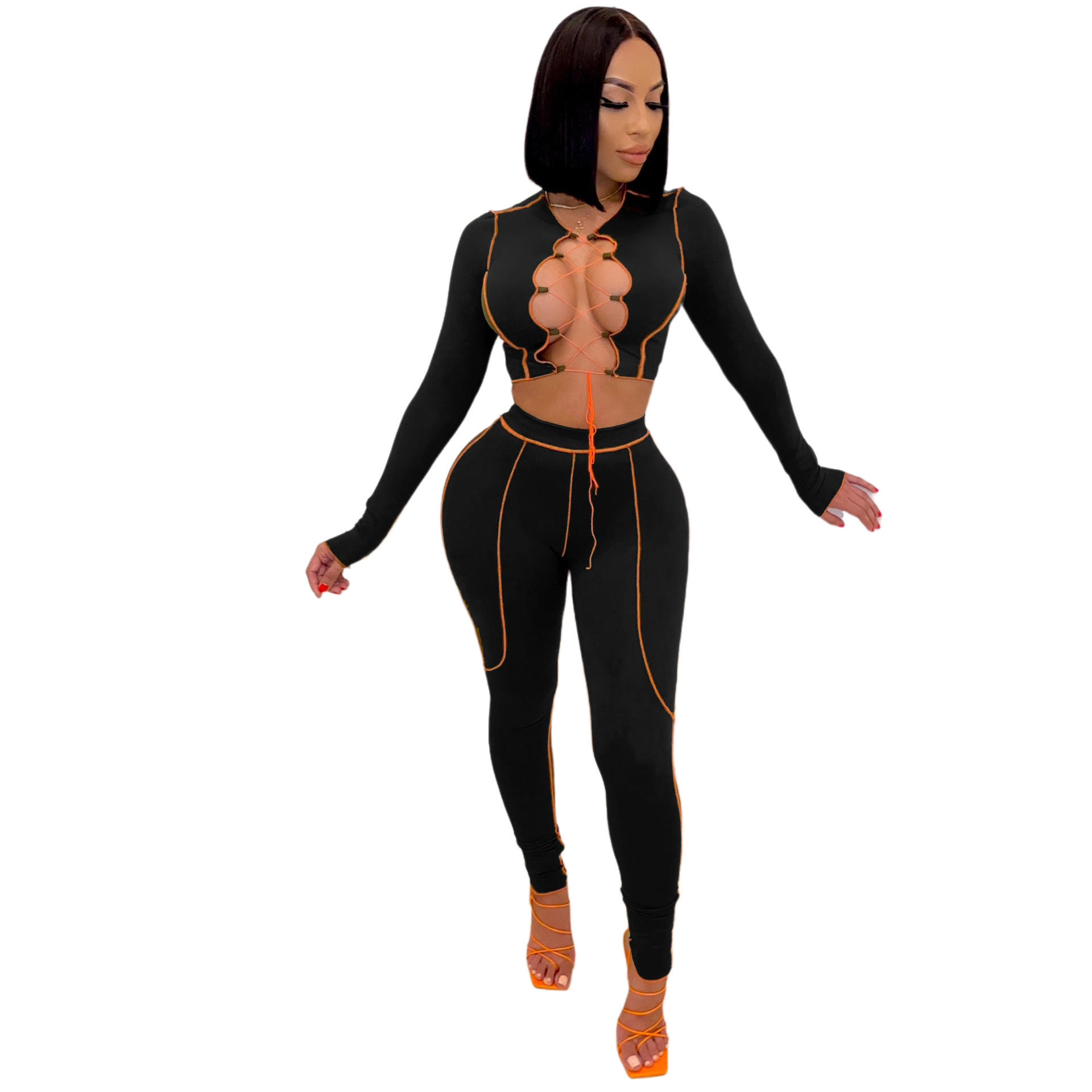 Fashionable Trendy Women Tracksuits Long Sleeve Unique Design Sexy 2 Piece Set - Obrázek 6