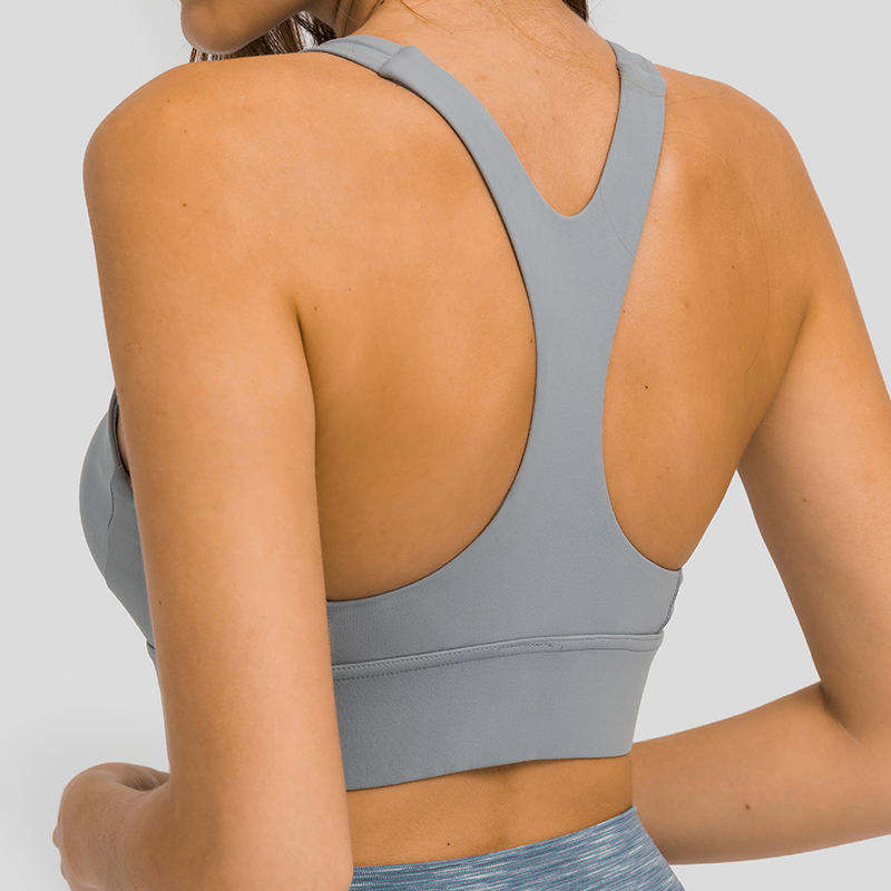 High Neck Y-shaped Back Elastic Sports Underwear Wide Hem High-strength Shockproof Sports Underwear Yoga Bra - Vaizdas 7